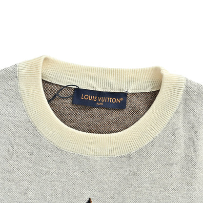 Louis Vuitton letter old pattern jacquard knitted short sleeves
