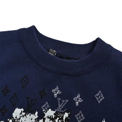 Louis Vuitton Year of the Horse intarsia colorblock jacquard knitted short sleeves