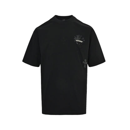 Chrome Hearts Heavy Industry Cross Print Appliqué Embroidered Short Sleeves