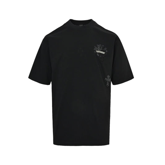 Chrome Hearts Heavy Industry Cross Print Appliqué Embroidered Short Sleeves