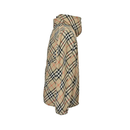 Burberry 25Fw plaid belted hooded jacket