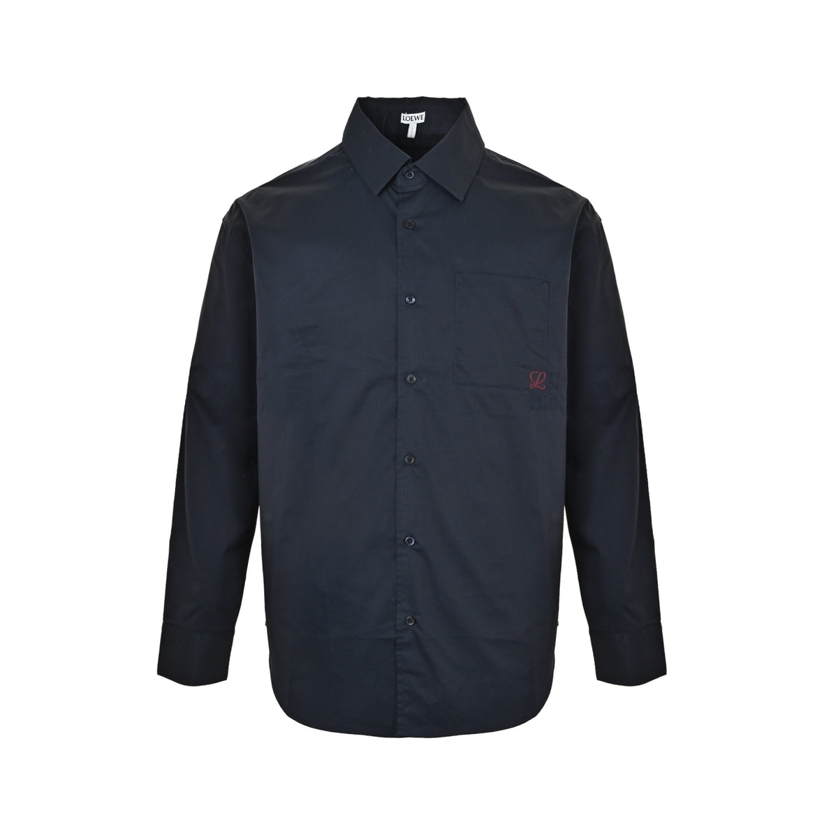 Loewe/Luoyiwei Anagram two-color embroidered patch pocket long-sleeved shirt