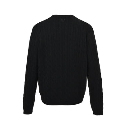 Loewe/Luoyiwei Anagram gold label embroidered cable sweater cardigan