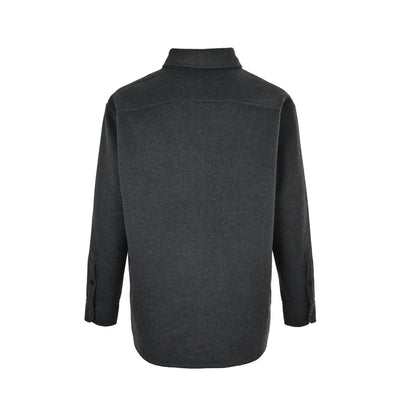 Loewe/Luo Yiwei leather pocket wool coat