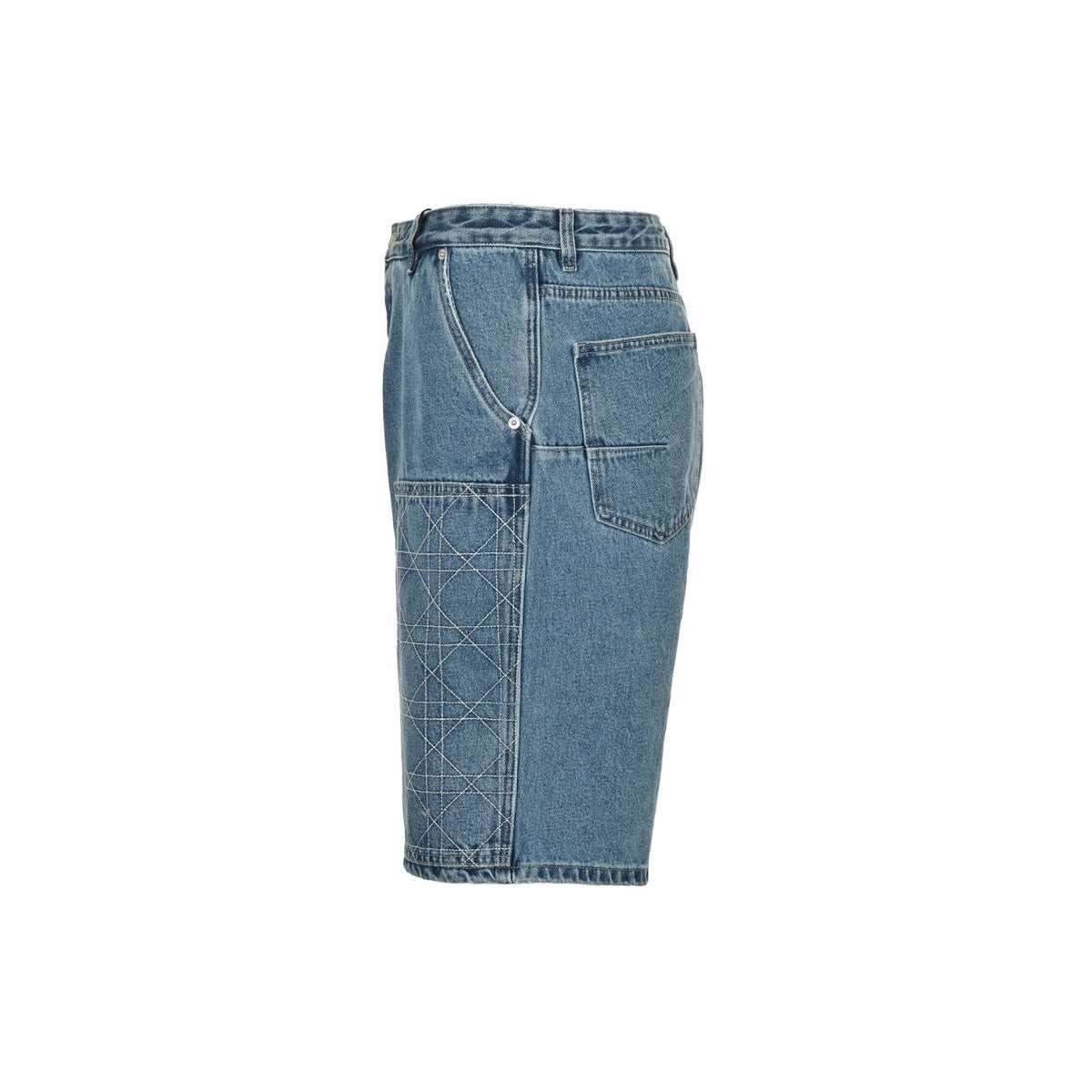 Dior 24ss cannage embroidered workwear denim shorts