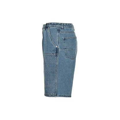 Dior 24ss cannage embroidered workwear denim shorts