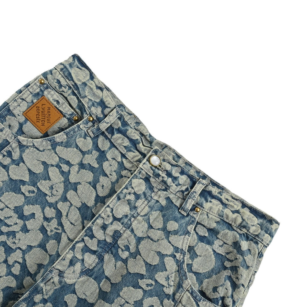 Louis Vuitton Nigo joint style burnt flower work jeans