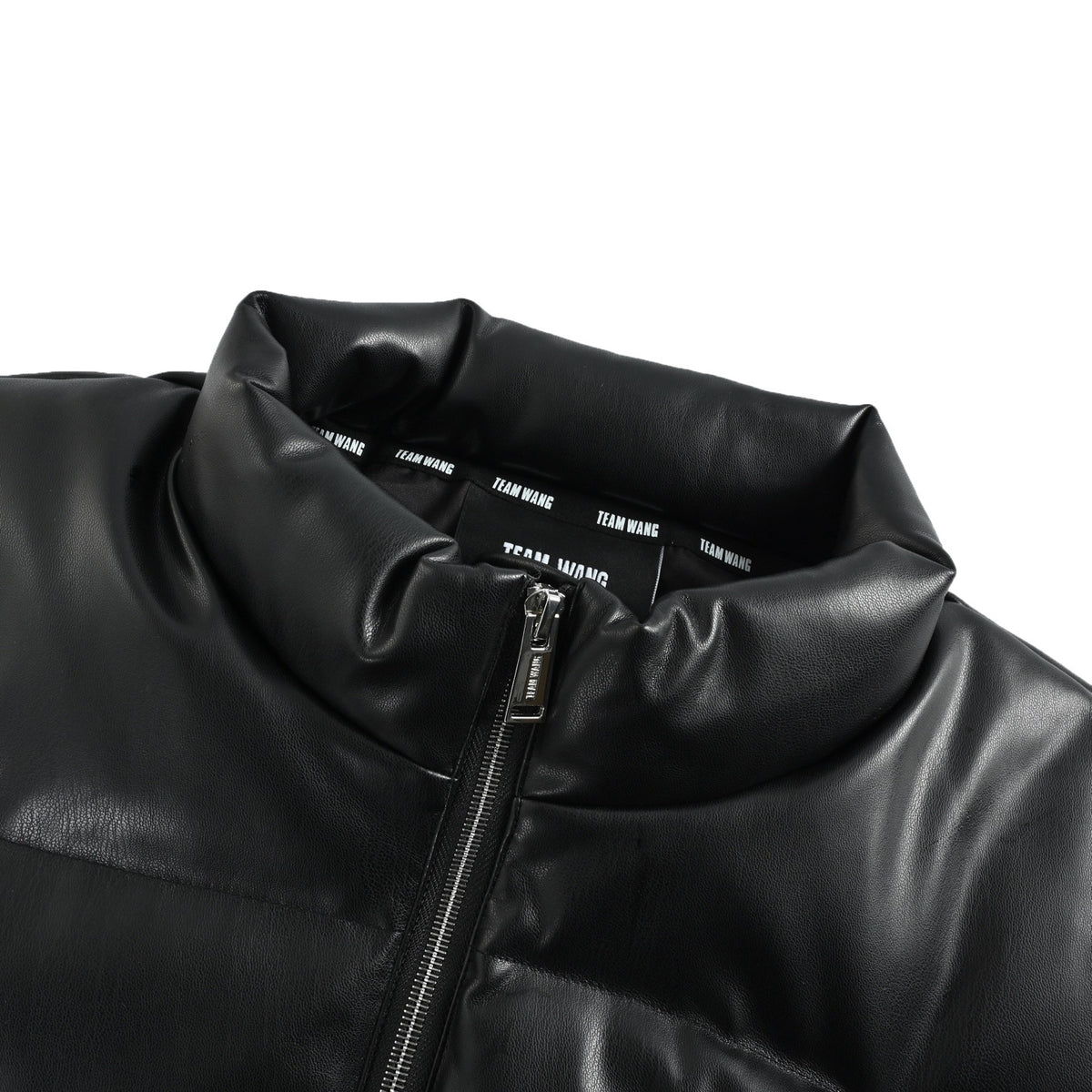 TEAM WANG first generation lettered leather down vest