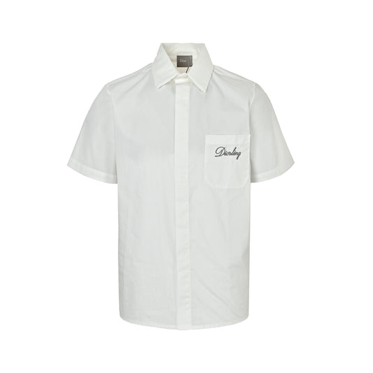 Dior pocket signature embroidered short-sleeved shirt