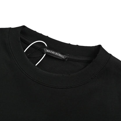 Chrome Hearts/Chrome Heart Heavy Industry Sanskrit Scroll Embroidered Short Sleeves