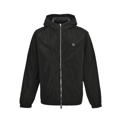 Fendi hardware technical fabric hooded jacket