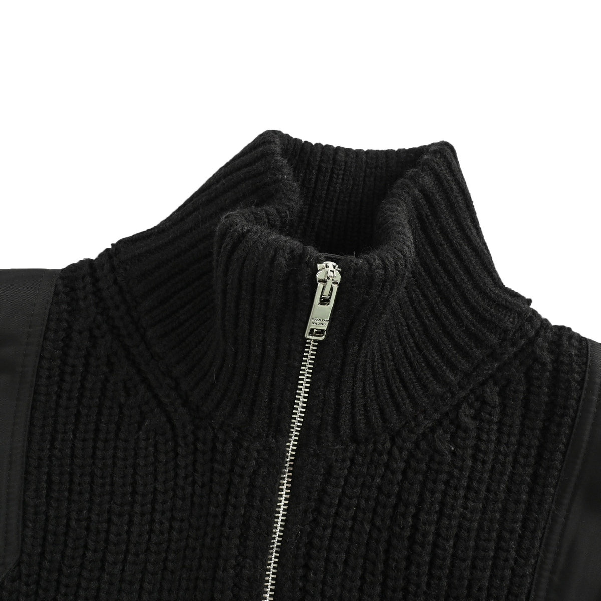 Prada triangle patchwork knitted sweater jacket