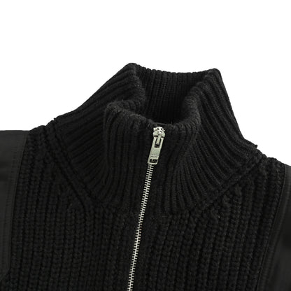 Prada triangle patchwork knitted sweater jacket