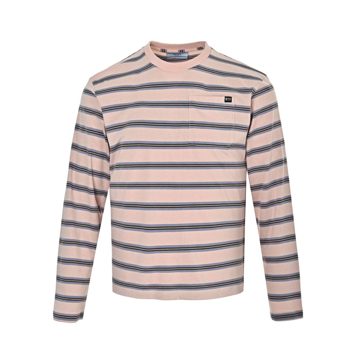 Prada light pink striped pocket label long sleeves