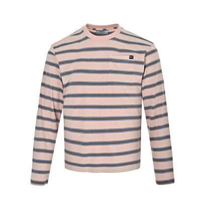 Prada light pink striped pocket label long sleeves