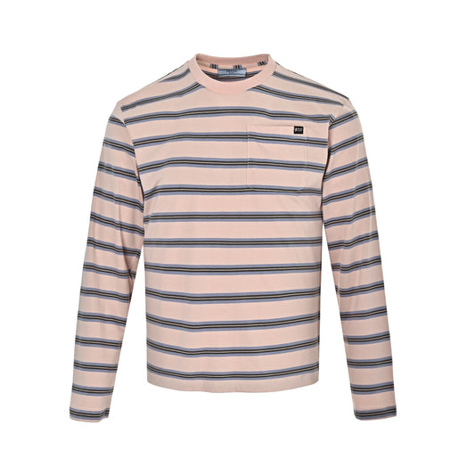 Prada light pink striped pocket label long sleeves