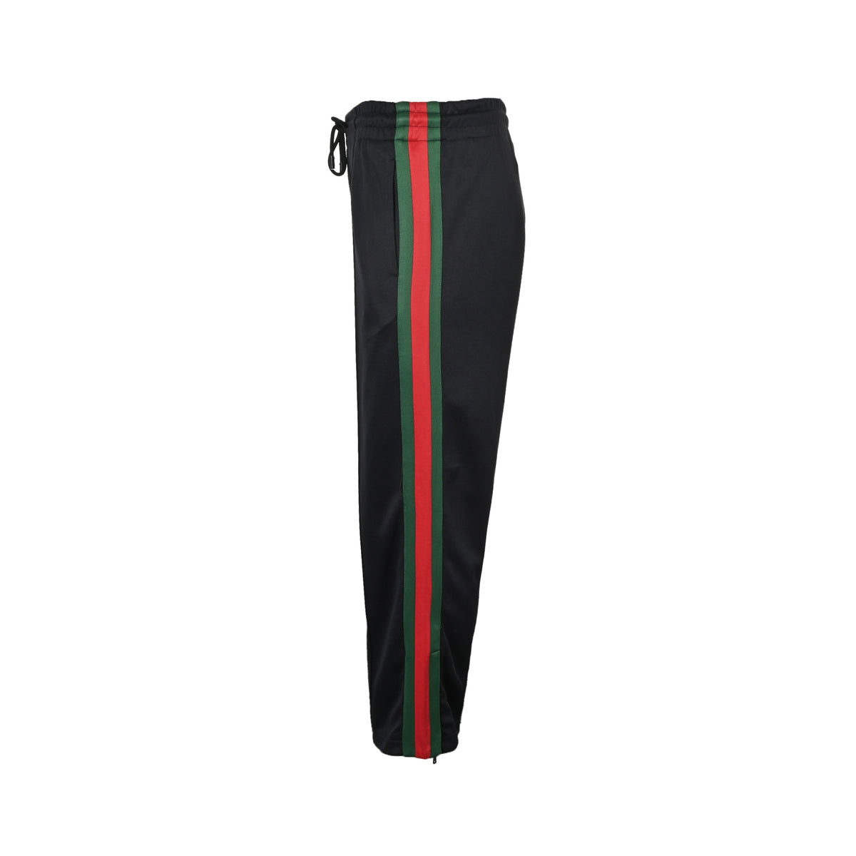 Gucci red and green web drawstring trousers