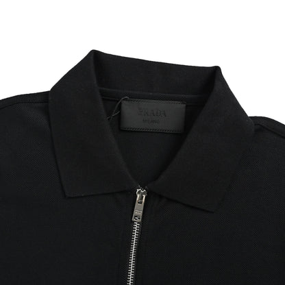 Prada Red Stripe Half-Zip Polo Short Sleeve