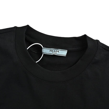 Prada heavy beaded embroidery stroked letter short sleeves