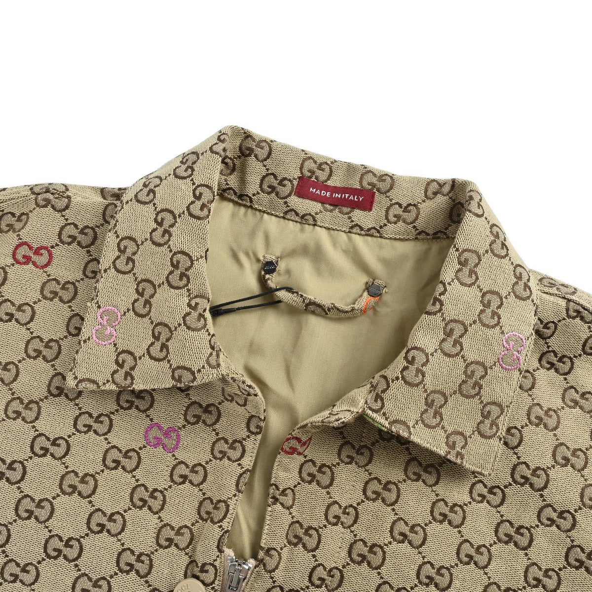 Gucci 25Fw GG colorful embroidered all over printed jacquard canvas zipper jacket