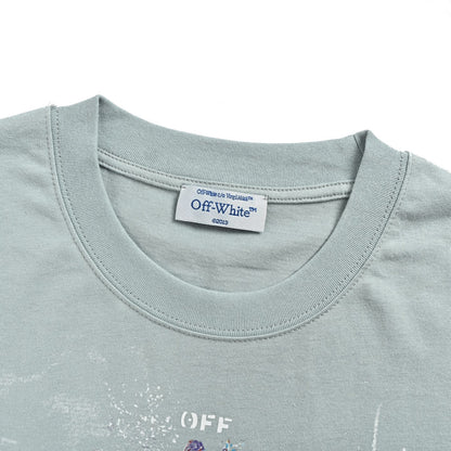 OFF WHITE C/O VIRGIL 17ss starry sky fireworks splash ink arrow print short sleeves