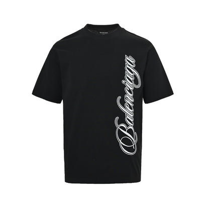 Balenciaga vertical letter embroidery short sleeves