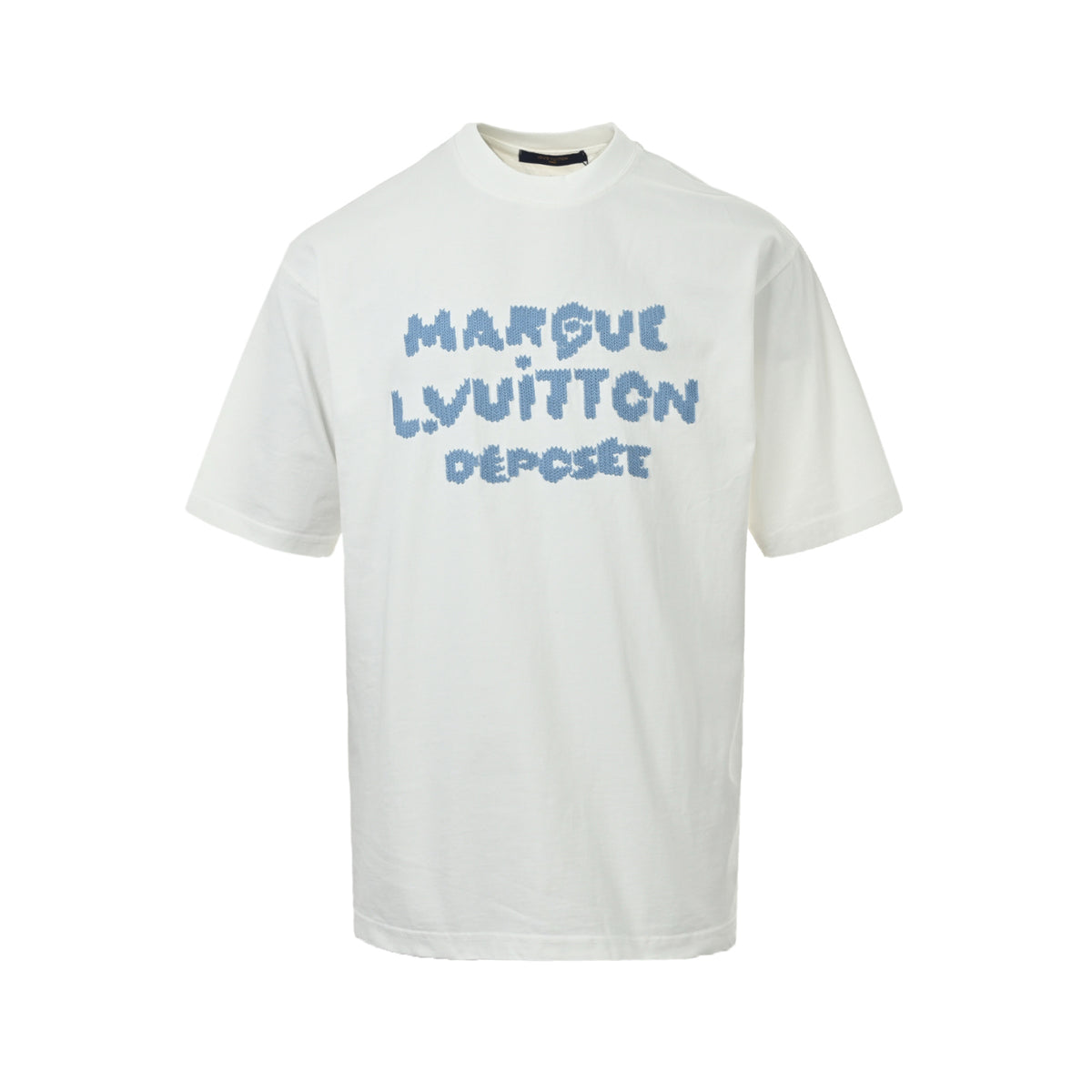Louis Vuitton 26ss woven letter embroidered short sleeves