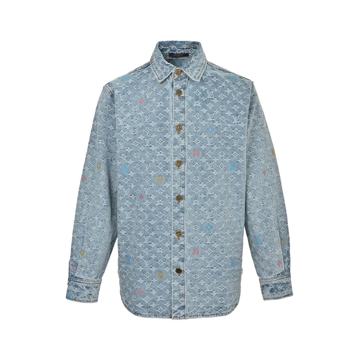 Louis Vuitton 25Fw old flower jacquard embroidered denim shirt jacket