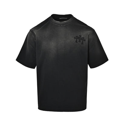 Chrome Hearts/Chrome Heart Cross Laser Destruction Washed Short Sleeves