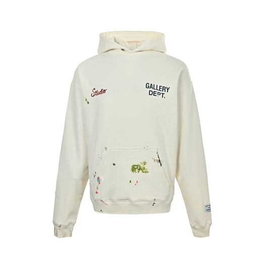 GALLERY DEPT G letter leather patch hooded sweatshirt