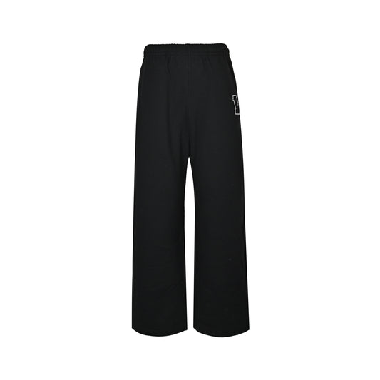 We11 Done pearl logo perm beaded trousers