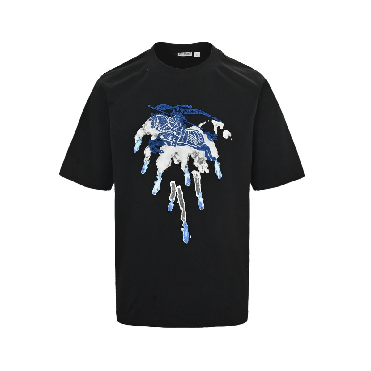 Burberry 25ss splash-ink toothbrush embroidered war horse short sleeves