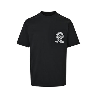 Chrome Hearts/Chrome Heart Sanskrit Cross Round Neck Short Sleeve