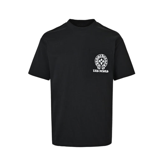 Chrome Hearts/Chrome Heart Sanskrit Cross Round Neck Short Sleeve