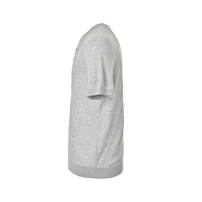 BRUNELLO CUCINELLI/BC Beckham's same linen blend henley collar knitted short-sleeve