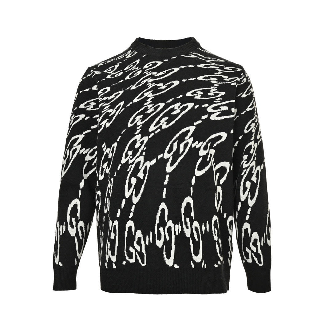 Gucci 24Fw twisted all-over printed double G jacquard sweater