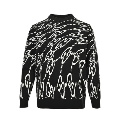 Gucci 24Fw twisted all-over printed double G jacquard sweater