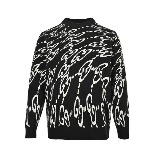 Gucci 24Fw twisted all-over printed double G jacquard sweater