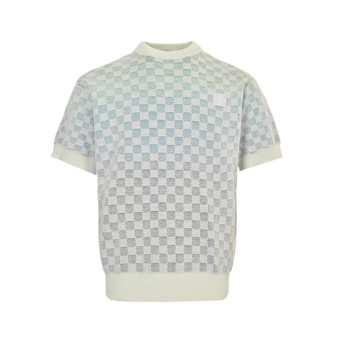 Louis Vuitton 25ss checkerboard gradient knitted short sleeves