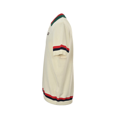 Gucci Double G embroidery stitching Polo knitted short sleeves on the chest