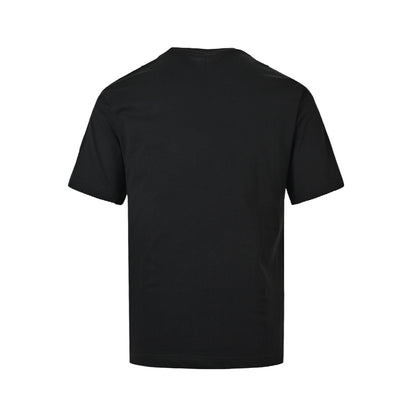 Moncler/muzzled arm patch leather logo round neck short sleeves
