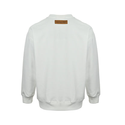 Louis Vuitton 25Fw hand-painted letter logo printed round neck sweatshirt