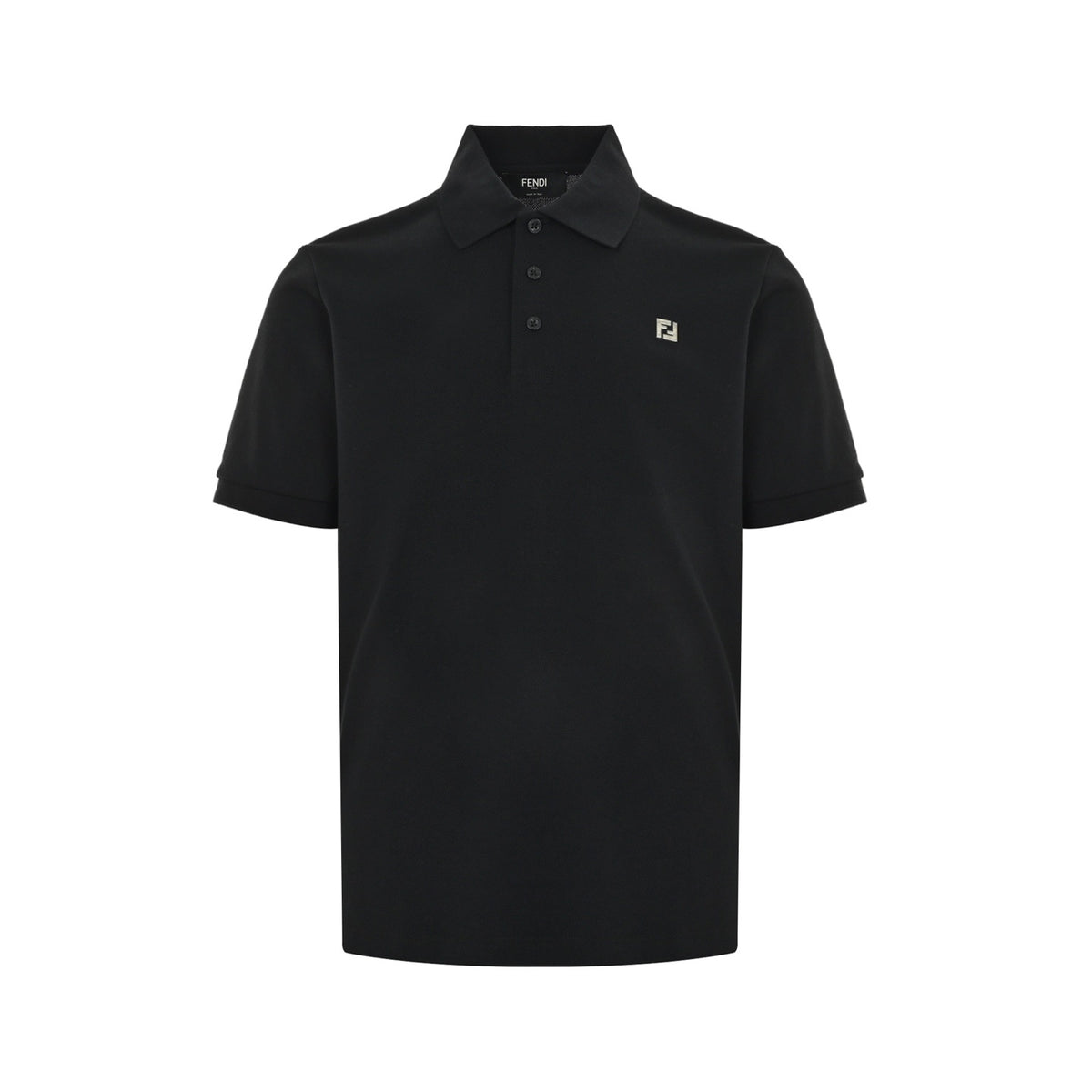 Fendi 26ss Double F Metal Logo Polo Short Sleeve