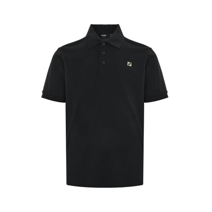 Fendi 26ss Double F Metal Logo Polo Short Sleeve