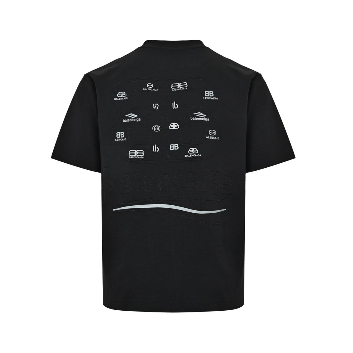 Balenciaga/Balanciaga laser wave letters misaligned round neck short sleeves