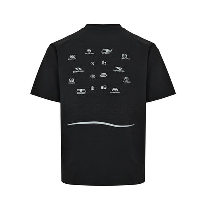 Balenciaga/Balanciaga laser wave letters misaligned round neck short sleeves