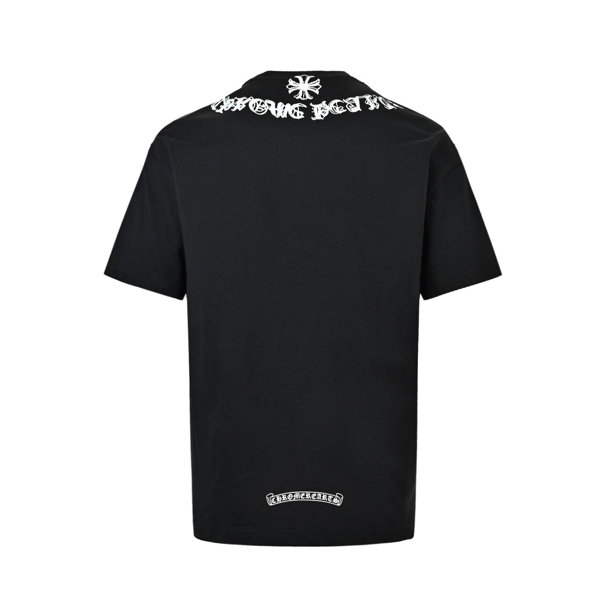 Chrome Hearts/Chrome Heart Sanskrit Cross Round Neck Short Sleeve