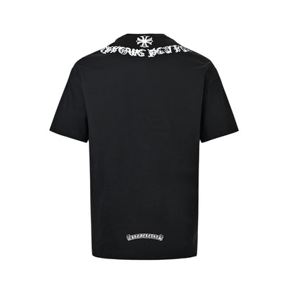 Chrome Hearts/Chrome Heart Sanskrit Cross Round Neck Short Sleeve