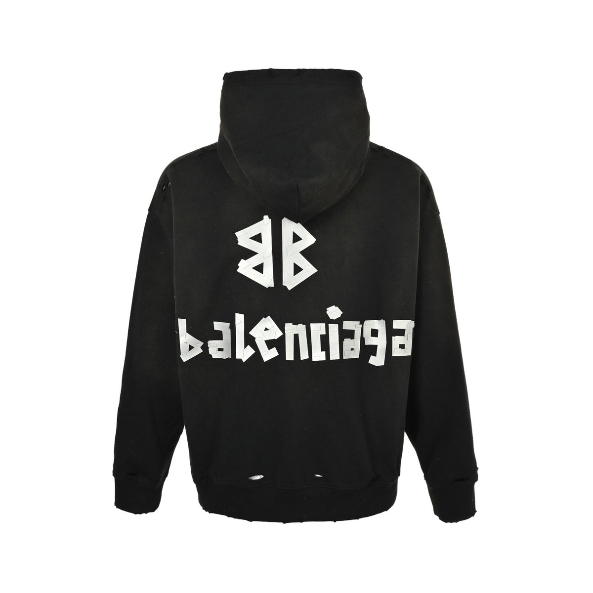 Balenciaga 25Fw three-dimensional tape pressed water washable hole hooded sweatshirt