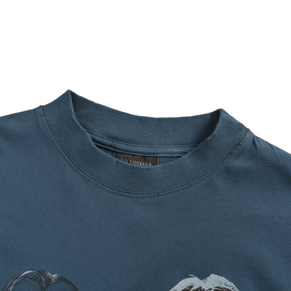 Balenciaga/Balanciaga 25ss PPKRIT joint portrait print short-sleeve